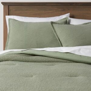 Threshold - Cotton Waffle Comforter Set OEKO-TEX Waf Green